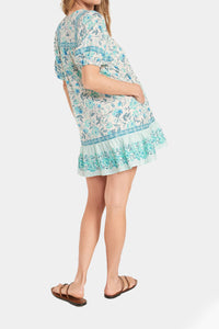 Thumbnail for Old Navy - Puff-Sleeve Printed Mini Swing Dress