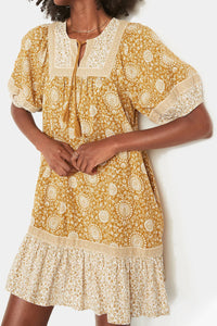 Thumbnail for Old Navy - Puff-Sleeve Printed Mini Swing Dress