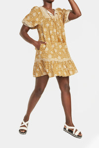 Thumbnail for Old Navy - Puff-Sleeve Printed Mini Swing Dress