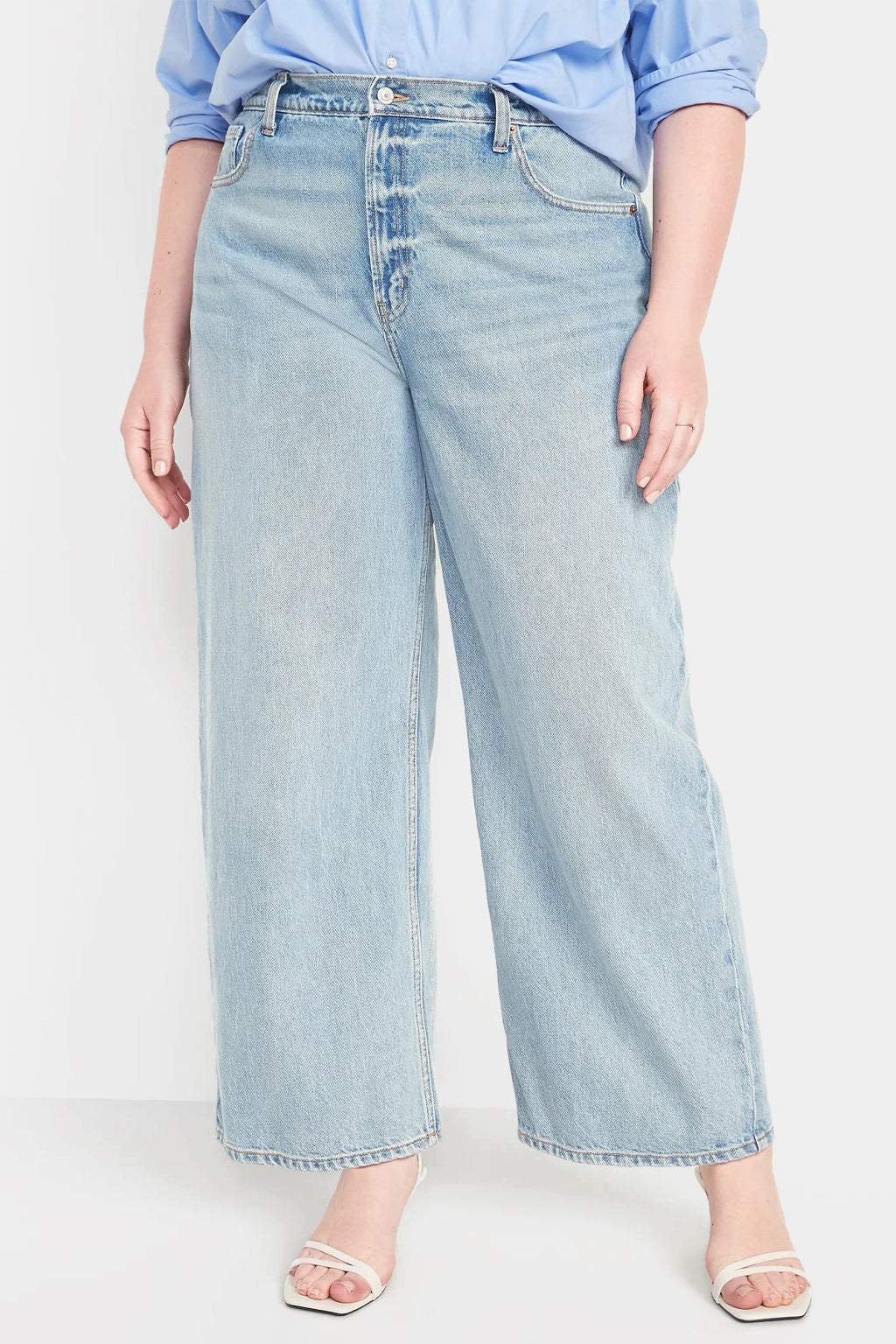 Old Navy Extra High Waisted Baggy Wide Leg Non Stretch Jeans for