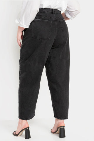 Old Navy - Extra High-Waisted Non-Stretch Black Balloon Ankle Jeans for Women