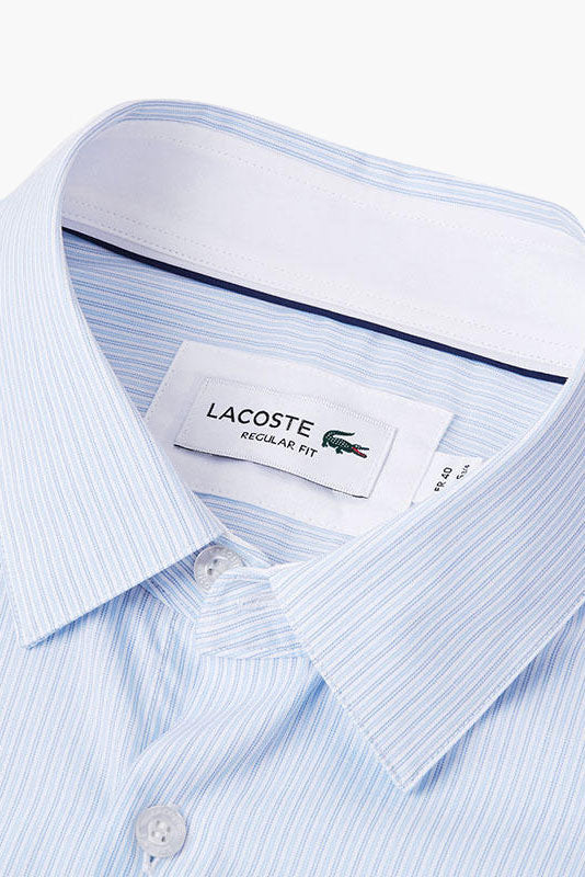 Lacoste - Men's Regular Fit Vertically Striped Cotton poplin shirt