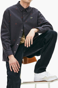 Thumbnail for Lacoste - Live Men's Boxy Fit Mini Rose Embroidery Cotton Shirt