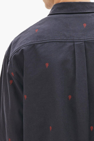 Lacoste - Live Men's Boxy Fit Mini Rose Embroidery Cotton Shirt