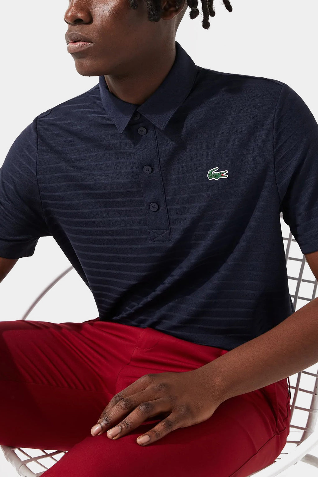 Lacoste Sport Textured Breathable Golf Polo Shirt