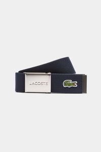 Thumbnail for Lacoste - Made In France Engraved Buckle Woven Fabric Belt