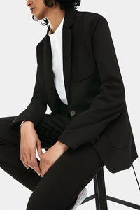 Thumbnail for Lacoste - Blazer in Stretch Milano Knit With Striped Side Bands Black
